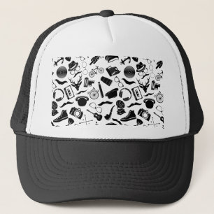 黒いパターンヒップスター キャップ