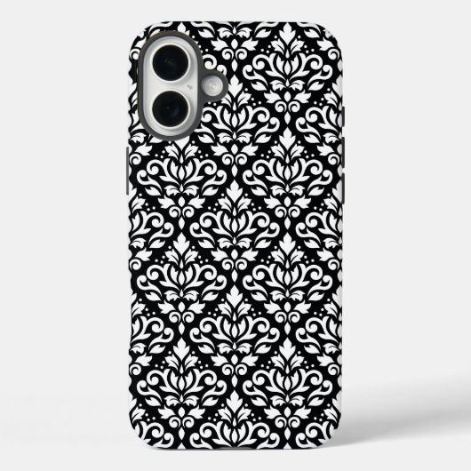 黒いパターン上にマスクの白をスクロール Case-Mate iPhoneケース (裏面)