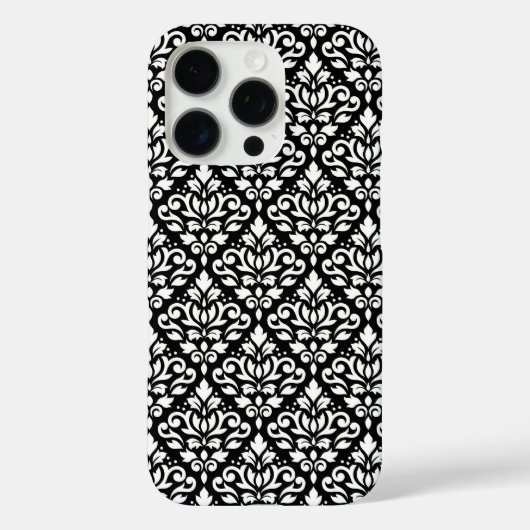 黒いパターン上にマスクの白をスクロール Case-Mate iPhoneケース (裏面)