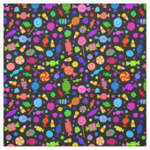 黒いパターン生地のハロウィンかわいいキャンデー ファブリック (見本)