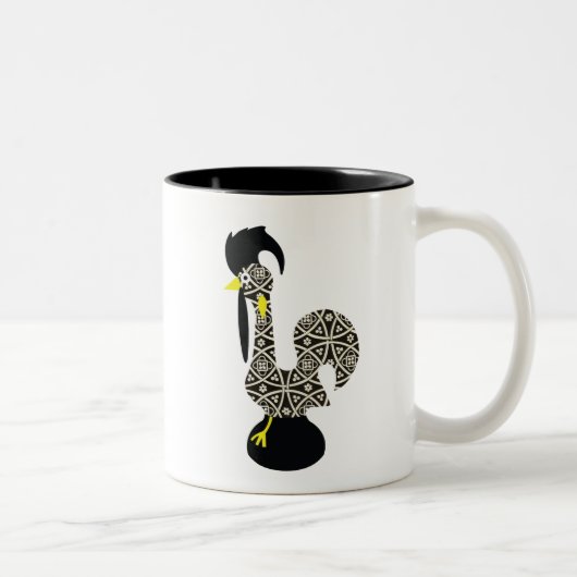 黒いパターン、Galo de Barcelos ツートーンマグカップ (右)