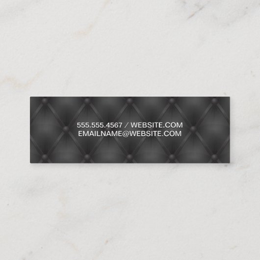 黒いパディング |塗り潰し背景 スキニー名刺 (裏面)