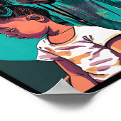 黒いパパと娘と組み合わせウォールアート ポスター (角)