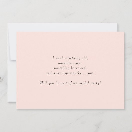 黒いパリジェンヌの弓よ 私のフラワーガールになってくれるかい 招待状 (裏面)