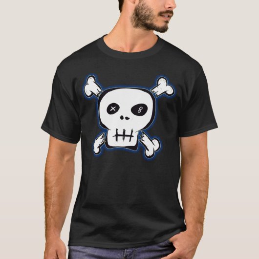 黒いパンクのスカルのワイシャツ Tシャツ (正面)