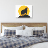 黒いパンサーサンセットシルエット キャンバスプリント (インサイチュ (寝室))