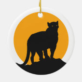 黒いパンサーサンセットシルエット セラミックオーナメント (裏面)