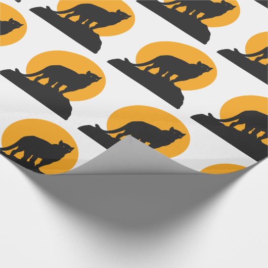 黒いパンサーサンセットシルエット ラッピングペーパー (角)