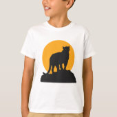 黒いパンサーサンセットシルエット Tシャツ (正面)