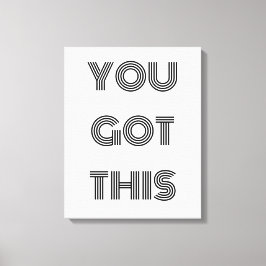 黒いパーソナライズされたこ得のやる気を起こさせる缶 キャンバスプリント