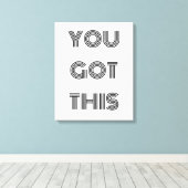 黒いパーソナライズされたこ得のやる気を起こさせる缶 キャンバスプリント (インサイチュ (ウッドフロア))