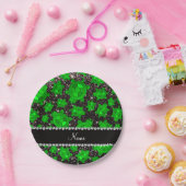 黒いパーソナライズされたグリッターウミガメ ペーパープレート (パーティー)