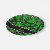 黒いパーソナライズされたグリッターウミガメ ペーパープレート (アングル)