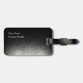 黒いパーソナライズされたスパークル荷物タグ ラゲッジタグ (裏面横)