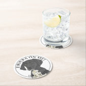 黒いパーソナライズされたドイツ語ポインタ ラウンドペーパーコースター (インサイチュ)