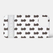 黒いパーソナライズされたプードル犬 Case-Mate iPhoneケース (裏面 (横))