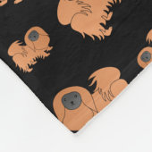 黒いパーソナライズされたペキゲスの犬の名前 フリースブランケット (角)