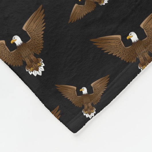 黒いパーソナライズされたワシの名前 フリースブランケット (角)