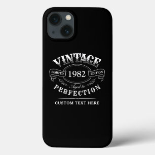黒いパーソナライズされたヴィンテージが完成度に達した iPhone 13ケース