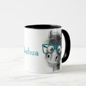 黒いパーソナライズされた柄の馬のマグ マグカップ (正面右)