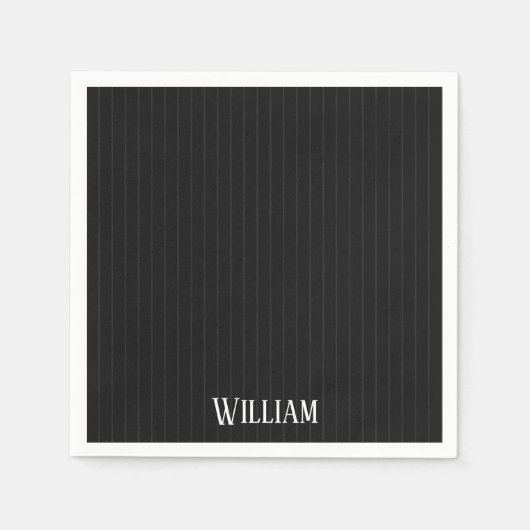 黒いパーソナライズされた梅毒 スタンダードカクテルナプキン (正面)