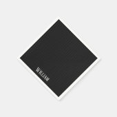 黒いパーソナライズされた梅毒 スタンダードカクテルナプキン (角)