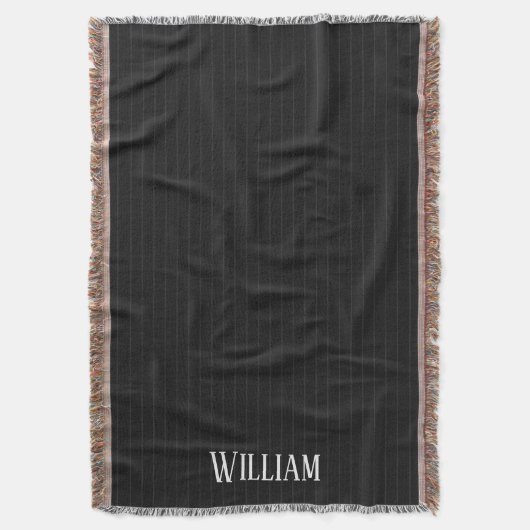 黒いパーソナライズされた梅毒 スローブランケット (正面縦)
