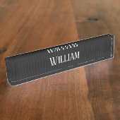 黒いパーソナライズされた梅毒 デスクネームプレート (側面)