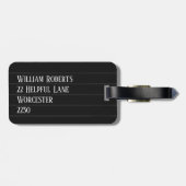 黒いパーソナライズされた梅毒 ラゲッジタグ (裏面横)