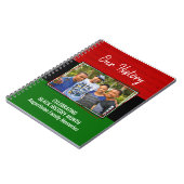 黒いパーソナライズされた歴史月家族の写真 ノートブック (左側)