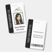 黒いパーソナライズされた社員企業のセキュリティID バッジ (正面＆裏面)