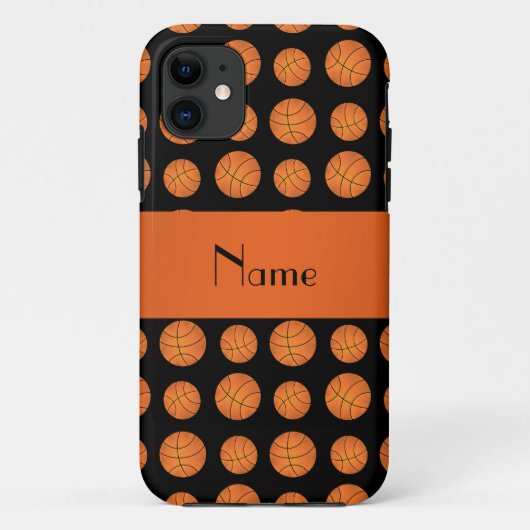 黒いパーソナライズされた籠玉の名前 Case-Mate iPhoneケース (裏面)
