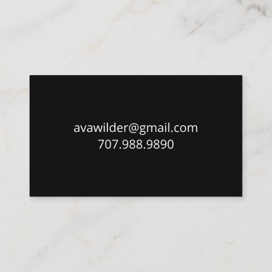 黒いパーソナライズされた通話カードの白い羽毛 コーリングカード (裏面)