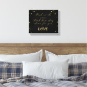 黒いパーソナライズされた金ゴールドとキラキラ キャンバスプリント (インサイチュ (寝室))