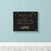 黒いパーソナライズされた金ゴールドとキラキラ キャンバスプリント (インサイチュ (ウッドフロア))