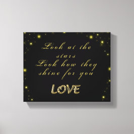 黒いパーソナライズされた金ゴールドとキラキラ キャンバスプリント