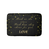 黒いパーソナライズされた金ゴールドとキラキラ バスマット (正面)