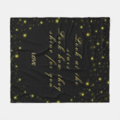 黒いパーソナライズされた金ゴールドとキラキラ フリースブランケット (正面(横))