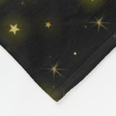 黒いパーソナライズされた金ゴールドとキラキラ フリースブランケット (角)