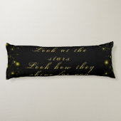 黒いパーソナライズされた金ゴールドとキラキラ ボディピロー (裏面)