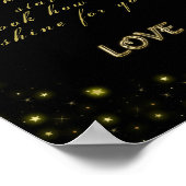 黒いパーソナライズされた金ゴールドとキラキラ ポスター (角)