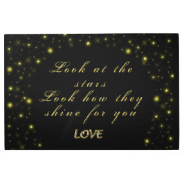 黒いパーソナライズされた金ゴールドとキラキラ メタルプリント