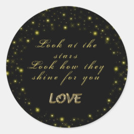 黒いパーソナライズされた金ゴールドとキラキラ ラウンドシール