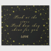 黒いパーソナライズされた金ゴールドとキラキラ ラッピングペーパー (フラット)