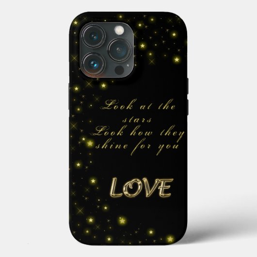 黒いパーソナライズされた金ゴールドとキラキラ Case-Mate iPhoneケース (裏面)