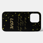 黒いパーソナライズされた金ゴールドとキラキラ Case-Mate iPhoneケース (裏面 (横))