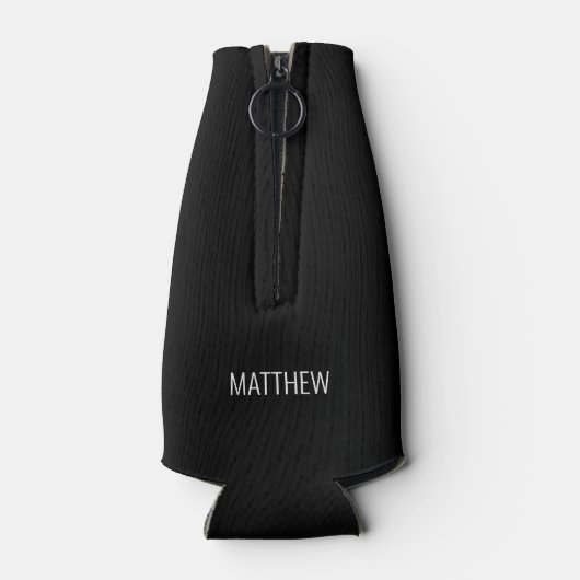 黒いパーソナライズされたTuxedogroomsmen ボトルクーラー (裏面)