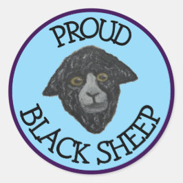 黒いヒツジ青\紫ステッカー ラウンドシール