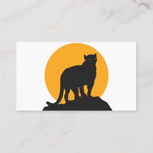 黒いヒョウの夕焼けシルエット 名刺 (裏面)