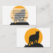 黒いヒョウの夕焼けシルエット 名刺 (正面/裏面)